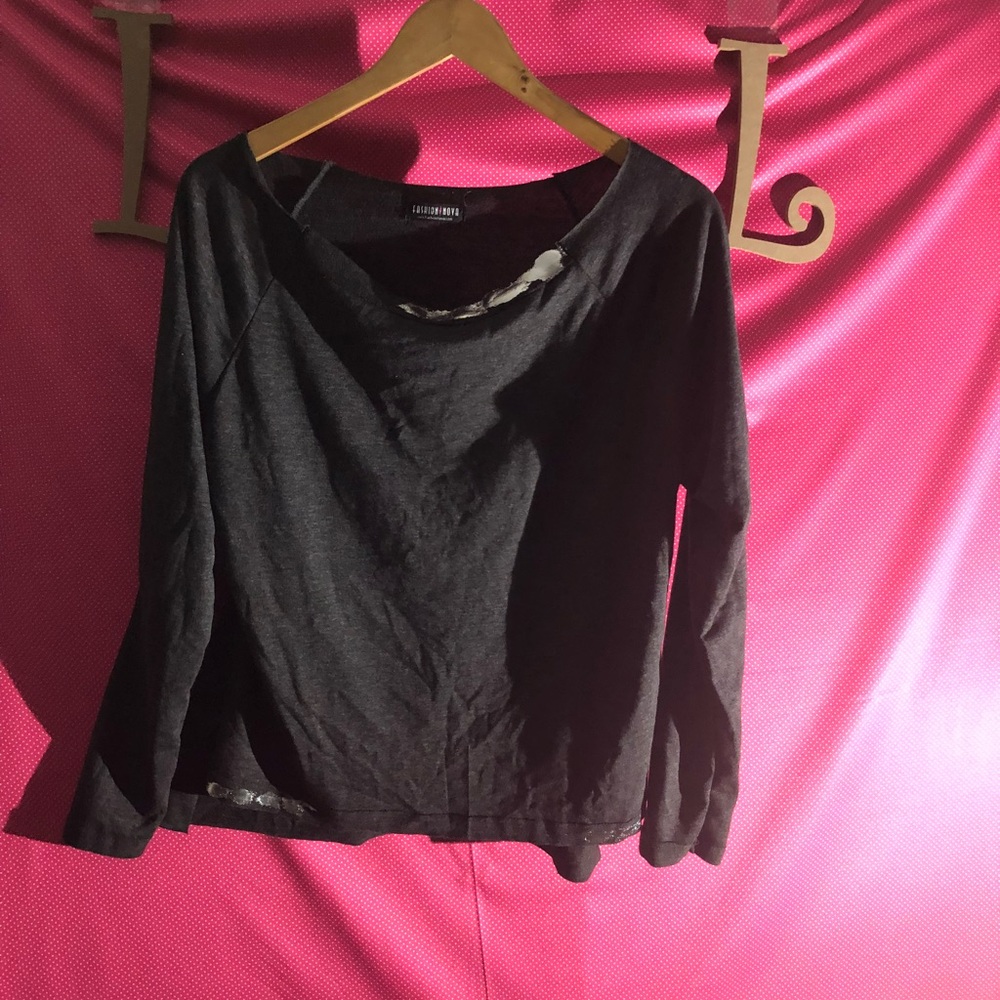 Fashion Nova Dark Gray Long Sleeve